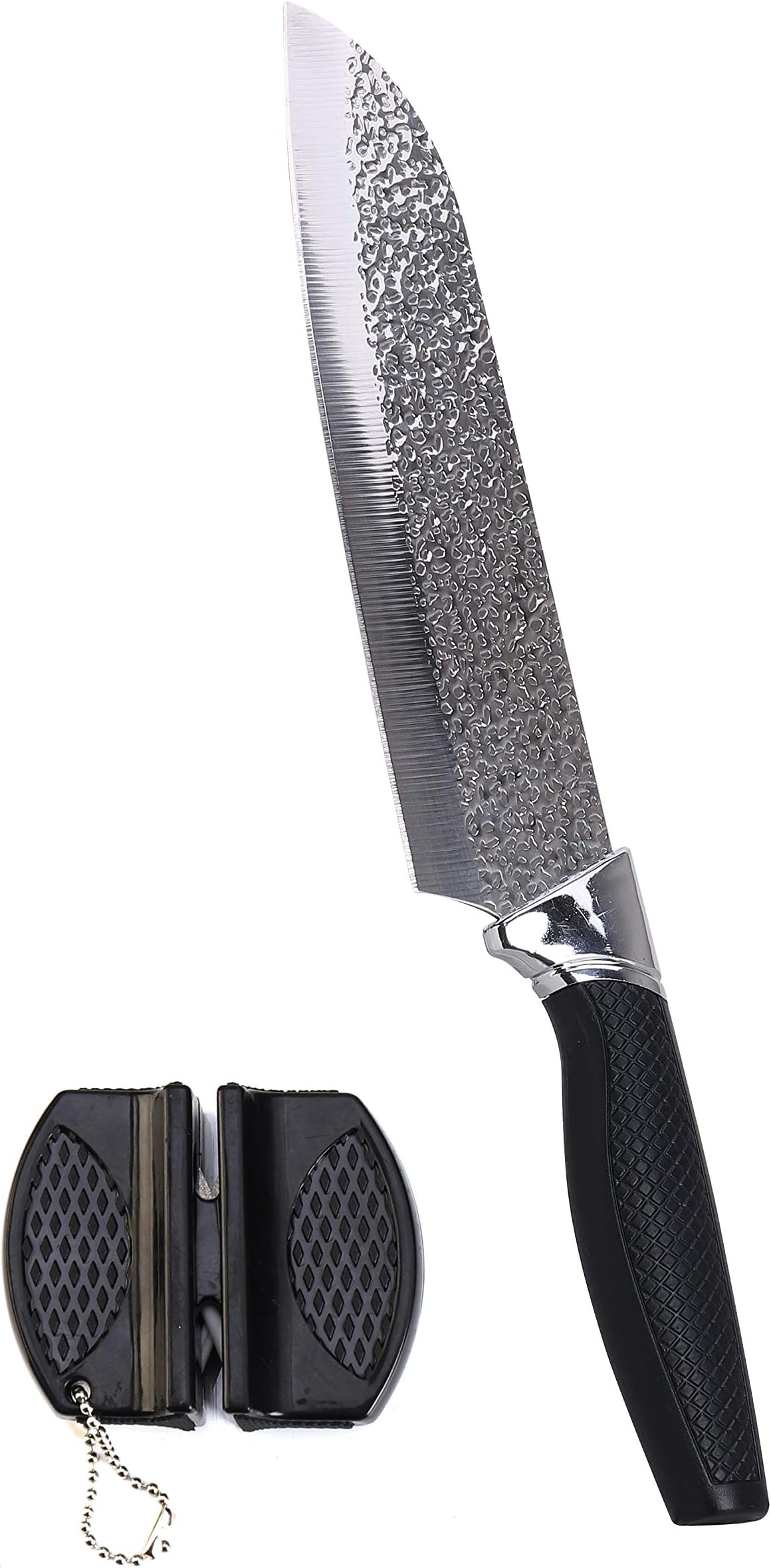 eZthings 12" Heavy Duty Professional Cutting Chefs Knife - Razor Sharp with Edge Retention, Stain-Corrosion Resistant for Home Kitchen Plus Free Knife Sharpener (Chef Knife 7 Inch Blade)