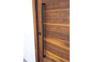 AMOYLIMAI 166 Matt Black Modern Stainless Steel Sus304 Entrance Entry Commercial Office Store Front Wood Timber Glass Garage Commercial Aluminum Door Pull Push Handles Double-Sided (64 Inches /1600x25x38mm)