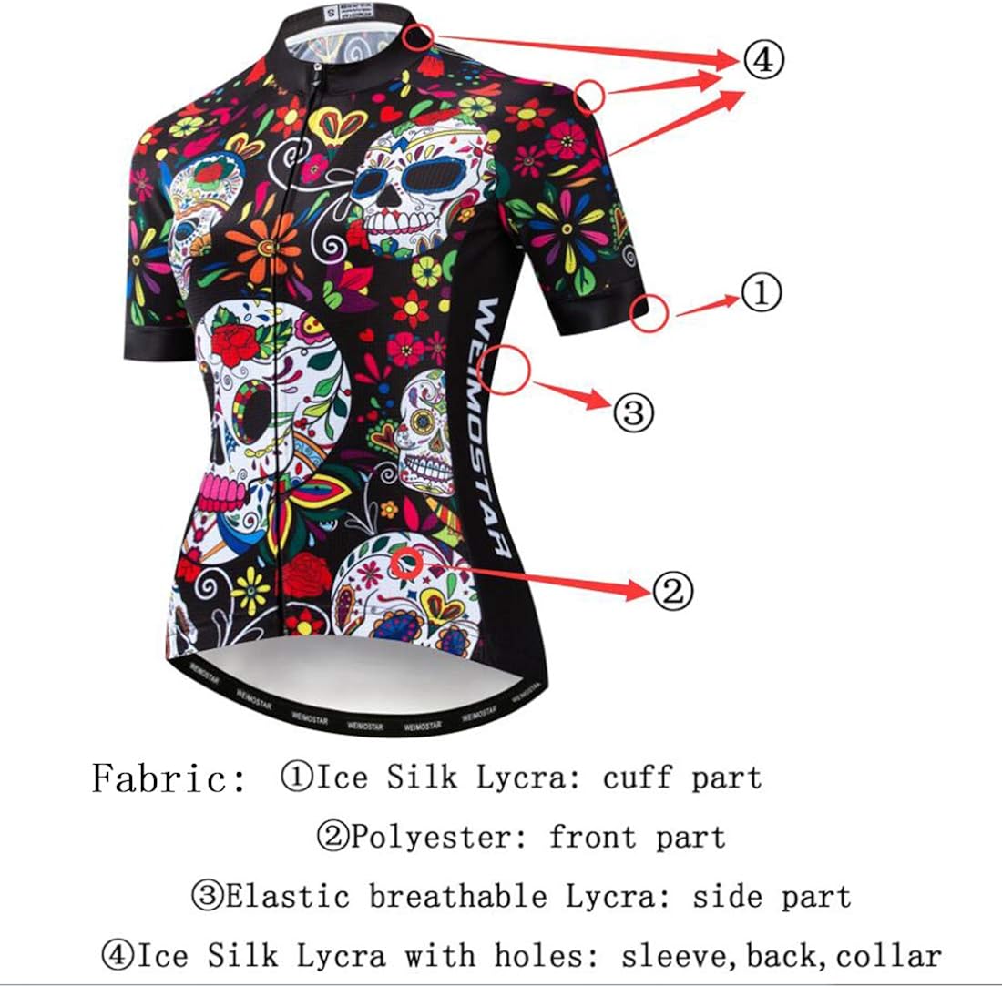 JPOJPO Womens Cycling Jersey, Mountain Bike Jersey Women Shirt Tops S-2XL - Four Fabric Made: Clothing