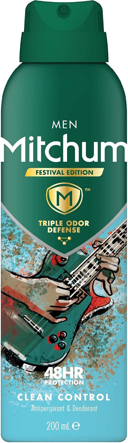 Mitchum Men Triple Odor Defense 48HR Protection Aerosol Deodorant & Anti-Perspirant, Clean Control, 200 ml - Image 3