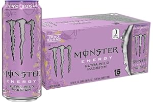 Monster Energy Ultra Wild Passion, Sugar Free Energy Drink, 16 Ounce (Pack of 15)