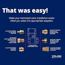 YoLink Wireless Smart Valve Control Kit, 3/4" Brass