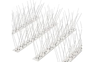 TOOZFO Bird Spikes for Small Birds Pigeons Metal Anti Spike Stainless Steel Nest Deterrent 11 Feet (10 Pack)