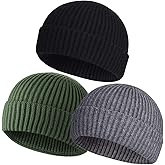 vidsel Short Fisherman Beanie for Men Women, Swag Wool Knit Cuff Trawler Skullcap,Winter Warm Hats