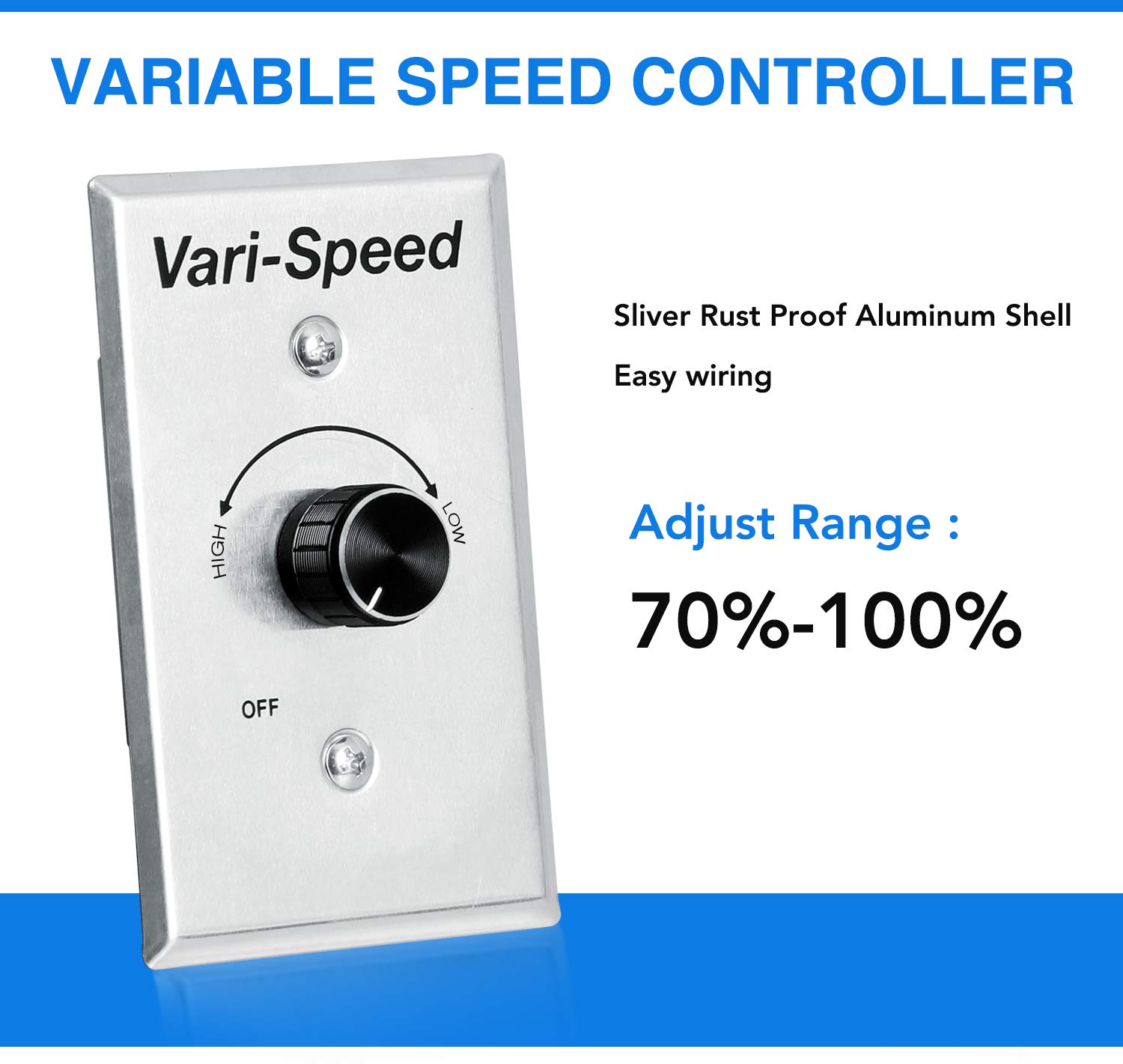 KEN BROWN 12 Inch Variable Shutter Exhaust Fan Wall Mounted With Speed Controller 1800CFM For Garages And Shops,Greenhouse,Attic Ventilation