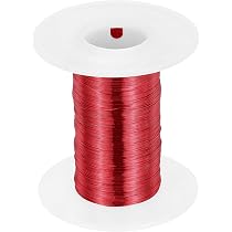 32 AWG Magnet Wire - Enameled Copper Wire - Enameled Magnet Winding Wire - 5.0 lb - 0.0078 Diameter - 1 Spool Coil - Red - Temperature