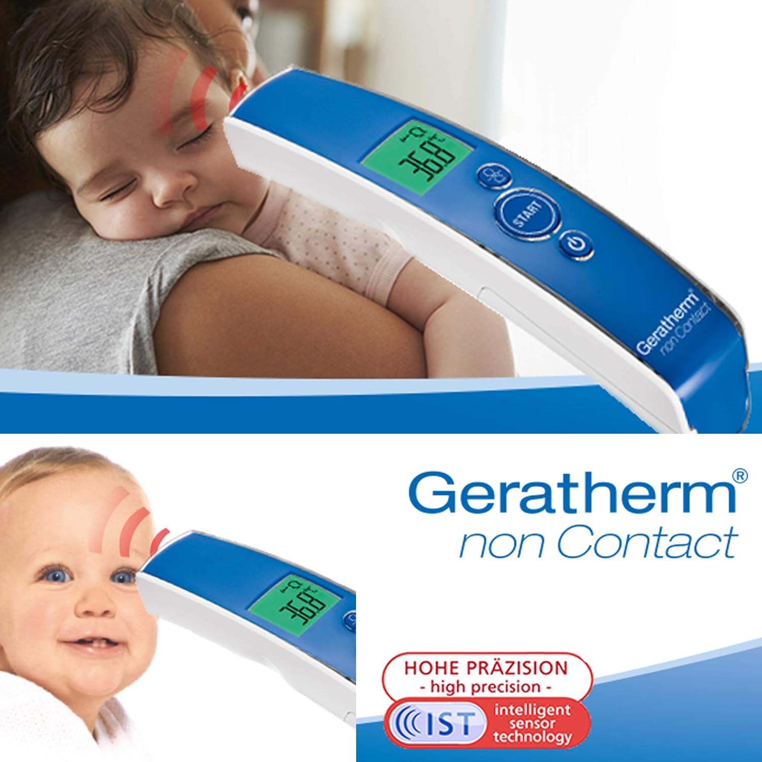 Bebe Puericulture Geratherm Non Contact Thermometre Digital Digital Pour Bebe Sans Contact Sans Contact Pour Thermometre A Oreilles Ou Thermometre Frontal Cadeau De Premiere Qualite Pour Bebe Toilette De Bebe