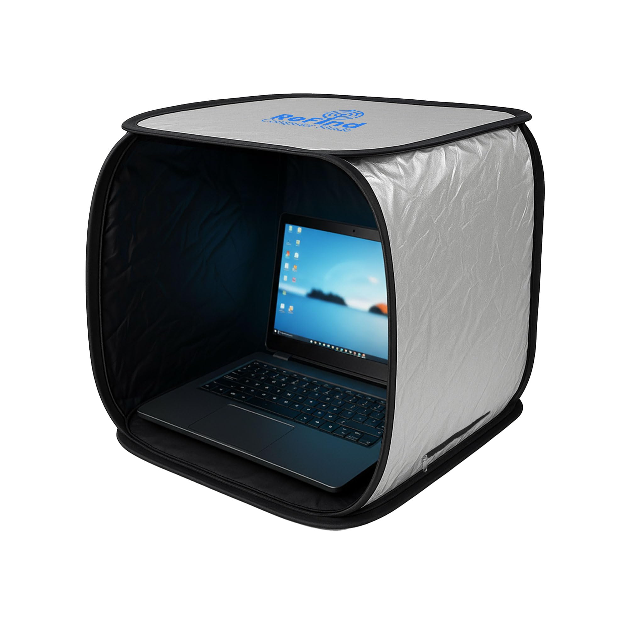 ReFind Laptop Sun Shade for Working Outside - Portable Computer Tent, Sunshader Hood for Anti Sun Glare Laptop Screen, Privacy, and Heat Protection - Fits MacBook, iPad, Tablet
