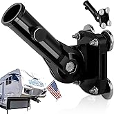 joaoxoko RV Flag Pole Mount – Magnetic Holder for 5th Wheel Hitch, Tool-Free Installation, 180° Adjustable Angle, Heavy-Duty & Weatherproof, Compatible with Camper, Trailer, Truck (1, Black)