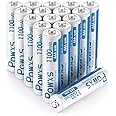 POWXS AAA Rechargeable Batteries, 1.2V 1100mAh Ni-MH Pre-Charged AAA Batteries, High Performance & Long Lasting - 16 Count