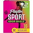 Playtex Sport Odor Shield Tampons, Regular Absorbency, Unscented - 16ct