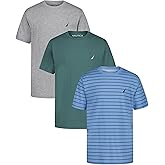 Nautica Boys' Short Sleeve Solid Crew Neck T-Shirt Multipack, Soft, Comfortable, Relaxed Fit