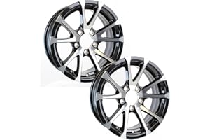 eCustomrim 2-Pack Aluminum Trailer Wheels 15X5 15" Rim Black and Machined 5 Lug T07