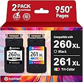 EaseFusion 260XL 261XL Replacement for Canon 260 and 261 Ink Cartridges | PG-260 PG-260XL CL-261, Compatible with PIXMA TS6420a TS6400 TR7020a TR7000 TS5320 TS6420 TS5300 TR7020 Printer, Black&amp;Color