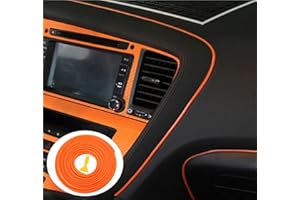 Mr.Brighton LED Car Interior Decorative Molding Door Panel Dashboard Gap Trim Strip (Orange, 25Ft)