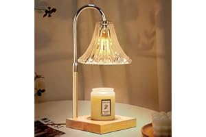 J JINPEI Candle Warmer Lamp with Timer & Dimmer, Electric Candle Lamp with 2 Bulbs for Home Decor Adjustable Height Wax Melt Warmer Light for All Size Candles