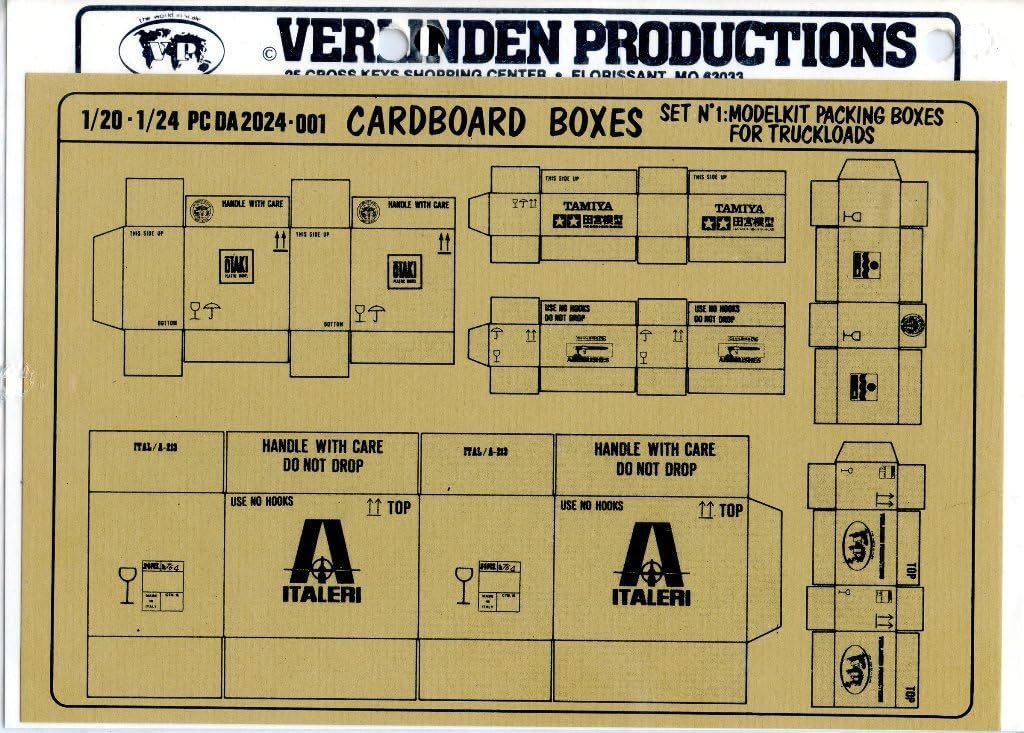 Verlinden Productions 1:20 1:24 Cardboard Boxes Set 1 for Truckload #PCDA2024