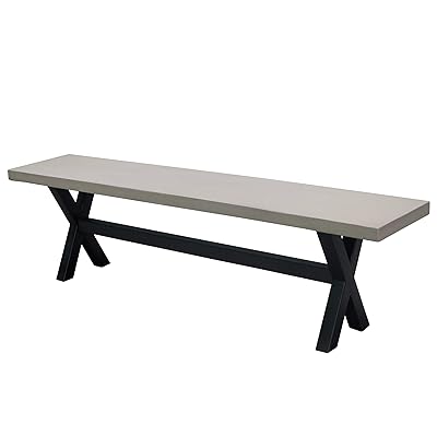 Outdoor Concrete Dining Bench Light Grey, Egypt Ubuy