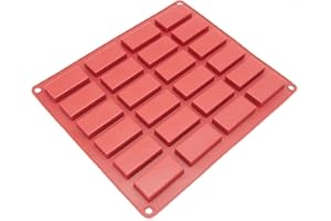 Freshware CB-115RD 24-Cavity Silicone Mini Financier, Candy, Cookie and Soap Mold
