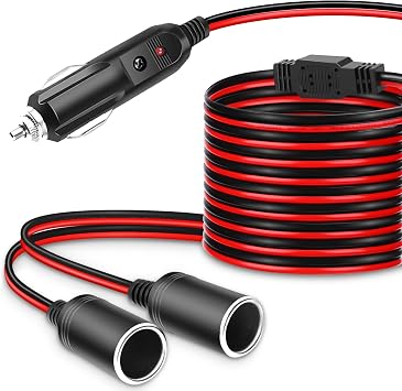 Amazon Com Electop 1 To 2 Car Cigarette Lighter Splitter Adapter Power Charger Port 6ft Cigarette Lighter Extension Cord Cable 16awg Ul Wire 12v 24v Plug Socket 2 Way Splitter Y Adapter With 15a