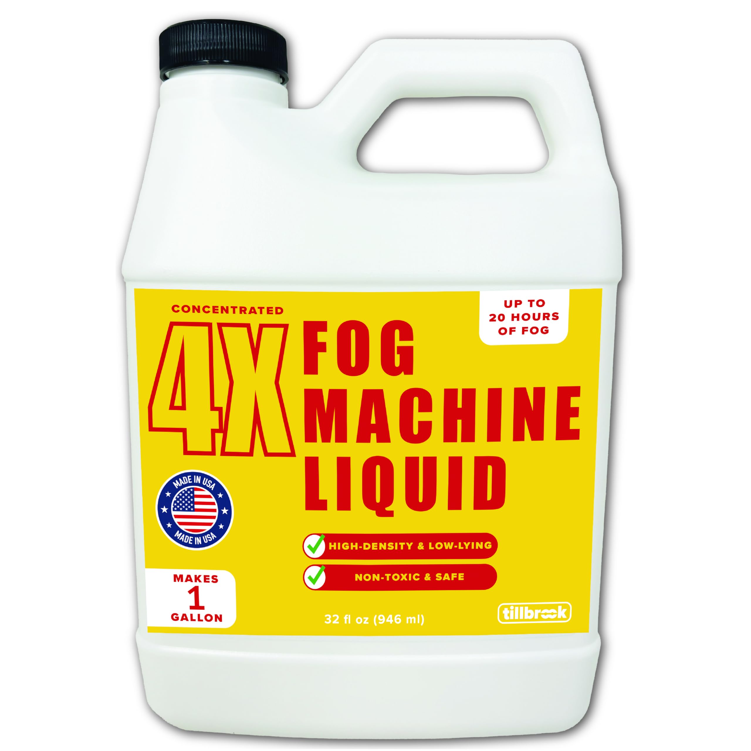 Photo 1 of Fog Machine Liquid Concentrate - 32 oz Tillbrook Fog Machine Fluid - Makes 1 Gallon - High Density & Long-Lasting Fog Juice - Low-Lying, Universal, Water-Based Solution for Spooky Halloween Parties