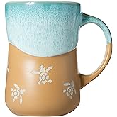 Cape Shore 16oz Stoneware Wax-Pressed Icon with Stunning Glazed Wave Mug, Multiple Styles Available (Turtle)