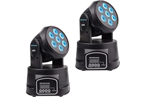 BETOPPER DJ Lights Moving Head, 7x8W RGBW Sound Activated/DMX Lighting, Moving Head Lights for Stage, Party, Live, DJ, Bar, Disco Lighting (2 Packs)
