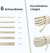 Nissary 20mm x 2m Cotton Rope Natural White Macrame Cord view 3