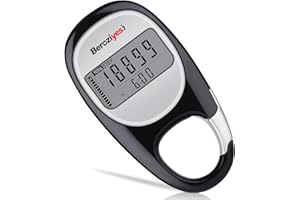 BEROZIYESI 3D Pedometer for Walking, Accurate Step Counter for Walking, Simple Step Tracker with Walking Distance Miles/Km, 7 Days Memory, Calorie Counter, Daily Target Monitor and Activity Time