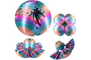 OBOKIA Gear Ball 3D Printed Gear Ball Gear Sphere Fidget Toys Stress Ball GearSphere Desk Toy Stress & Anxiety Relief (Candy Rainbow 8cm 3.15 inches)