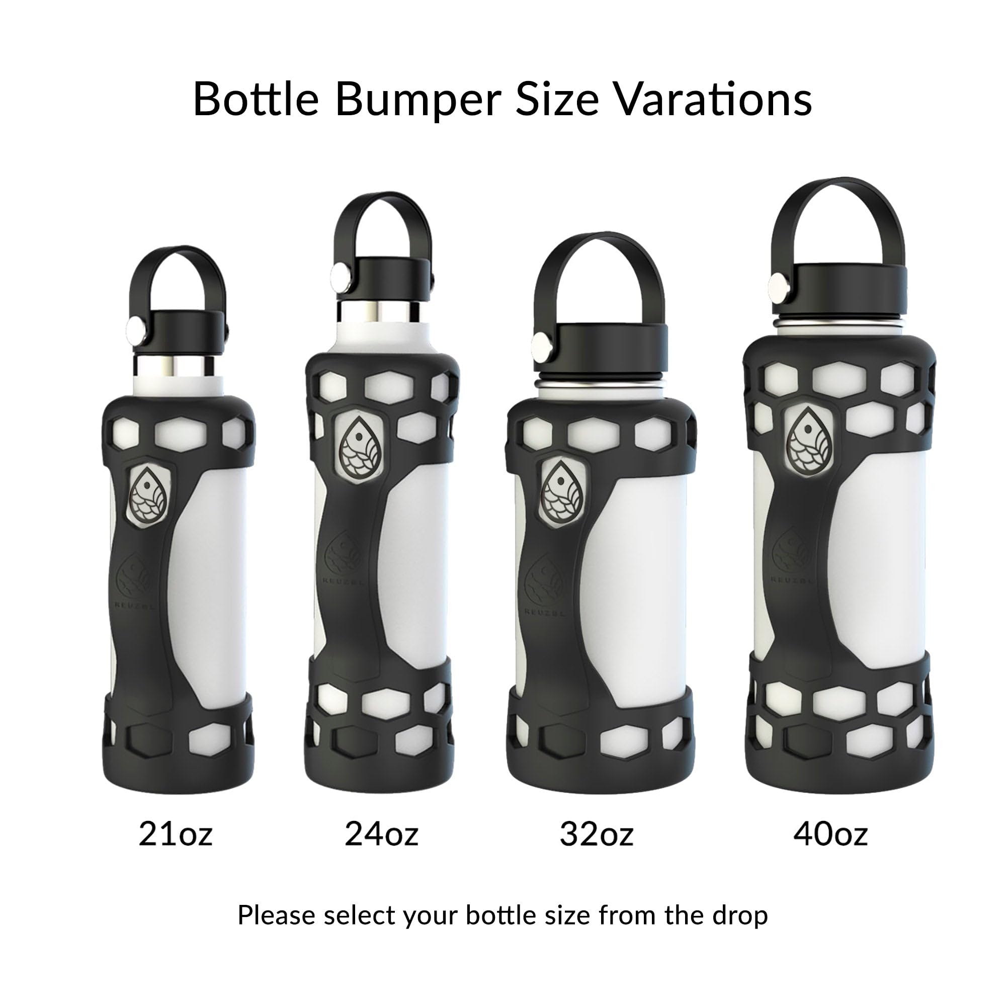 REUZBL Silicone Bottle Bumper with Patented Handle – Fits Hydro Flask 32 oz – Protective Bottle Boot Sleeve - view 6
