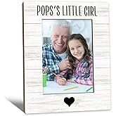 Beliran Pops Gifts Picture Frame 5x7, Pops Grandpa Photo Frame, Christmas Birthday Gifts for PopsGrandpa from Granddaughter, Pops's Little Girl Wooden Picture Photo Frames for Desk Home Room Decor