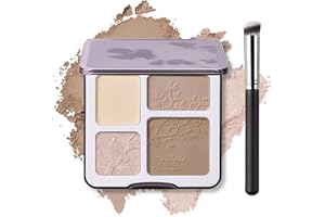 QIUFSSE Contour Powder Highlighter Powder,2 In 1 Highlighter and Contour Palette,Highlighter Matte powder,Face Contorno Maqui