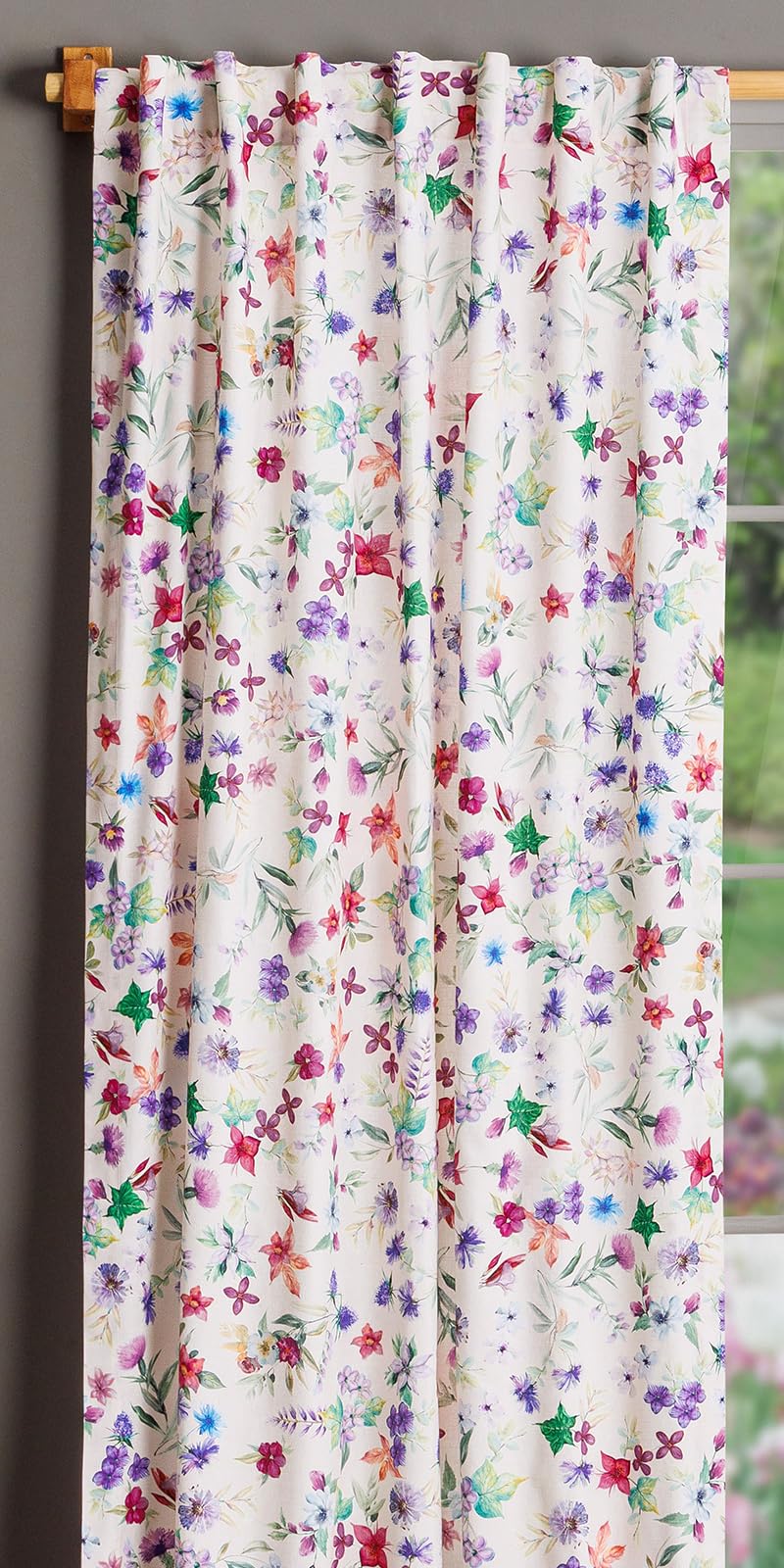 Maison d' Hermine Curtains for Living Room 100% Cotton 108 inch Length One Panel Light Filtering Curtains for Windows with Rod and Loop Pockets Easter Decorations (Chardon, 50" W x 108" L) Image