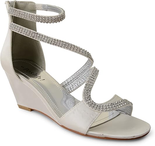 diamante wedge wedding shoes