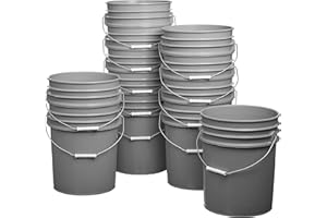 HE HUDSON EXCHANGE Hudson Exchange Premium 5 Gallon Bucket, HDPE, Gray, 12 Pack