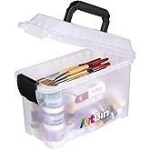 ArtBin 6815AG Mini Sidekick Carrying Case, Portable Art & Craft Organizer with Handle, [1] Plastic Storage Case, Clear