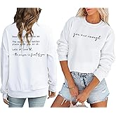 JINTING You Are Enough Sweatshirt for Women Mental Health Dear Person Behind Me Hoodie Shirt Inspirational Pullover Top
