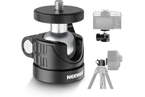 NEEWER Basic Mini Ball Head, Portable Tripod Head Camera Mount Adapter with 1/4" Screw for Compact DSLR Action Cam Phone LED Ring Light Monopod Slider, 4.4lb Max Load, 360° Swivel & 90° Tilt, GM01