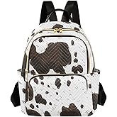 ZAZYXTJ Cow Print Backpack Purse for Women Quilted Mini Fashion Backpacks Lightweight Travel Casual Backpack S