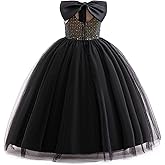 FGTWGS Flower Girls Sequin Tulle Dress Fairy Princess Party Bridesmaid Formal Wedding Kids Pageant Birthday Ball Gown