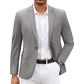 COOFANDY Men's Blazer Casual Knit Blazers Jacket One Button Notch Lapel Sports Coat, Light Grey, L
