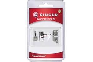 SINGER Garment Presser Feet Kit | Ideal for Garment Sewing, Alterations, and Repairs | Includes Gathering, Rolled Hem & Sew Easy Feet