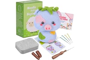 FTEVEN Needle Felting Kit, Needle Felting Starter Kit, Animals Needle Felting Kit for Beginners Adult, Felting Kit Supplies with Felting Needles, Felting Wool