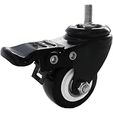 VWINDESK 2 Inch M8 PU Locking Casters, Swivel Brake, 4 Pack for Standing Desk