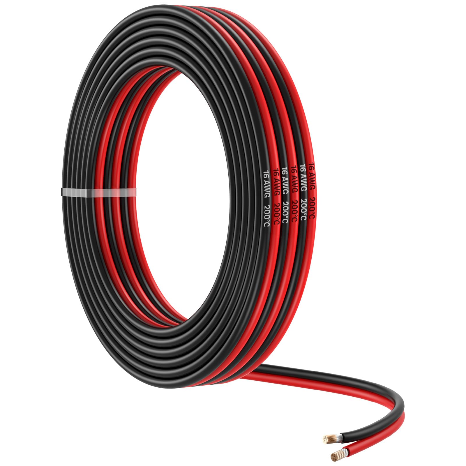 MMOBIEL 16 Gauge Electrical Wire Parallel - 16 AWG 32.8ft / 10m - Tinned Copper Cable - 2 Conductor for Automotive Wire - Led Strips, Audio/Speaker Wire, Low Voltage Landscape Lightning, Lamps