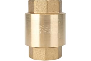 Brass Check Valve 3/4" Female Thread In-Line One Way Non Return Valve for Water Heater Tank Tower Toilet Garden Pipe