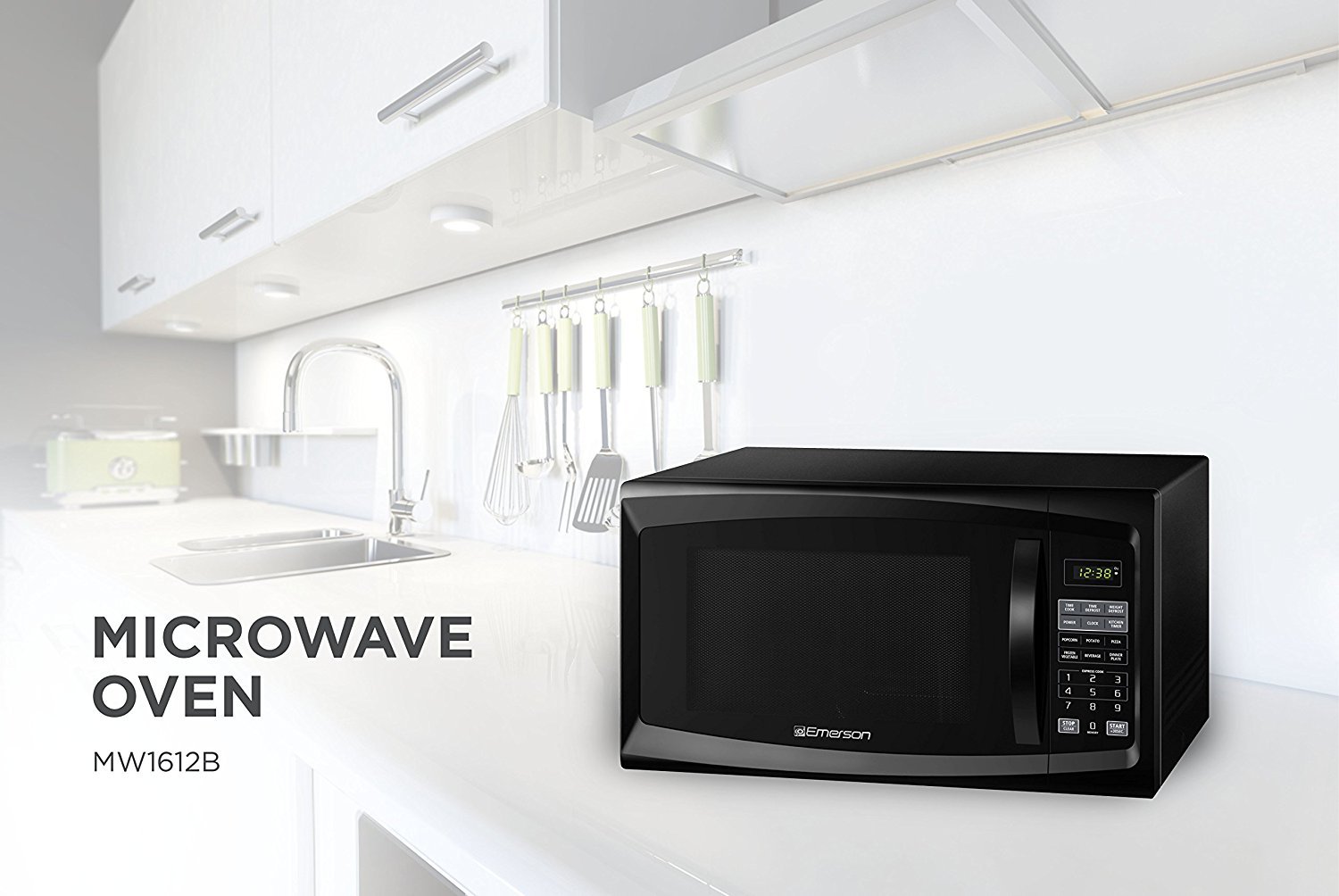 Amazon.com: Microondas 1.6 Cu ft 1100 W Negro mw1612ba ...