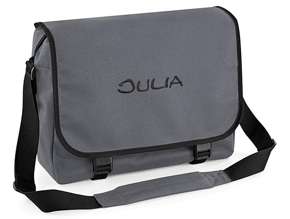 Tasche mit Name, Grau/Schwarz, individualisiert alles Einzelstücke; Stickerei Mitteilung Text nach der Bestellung