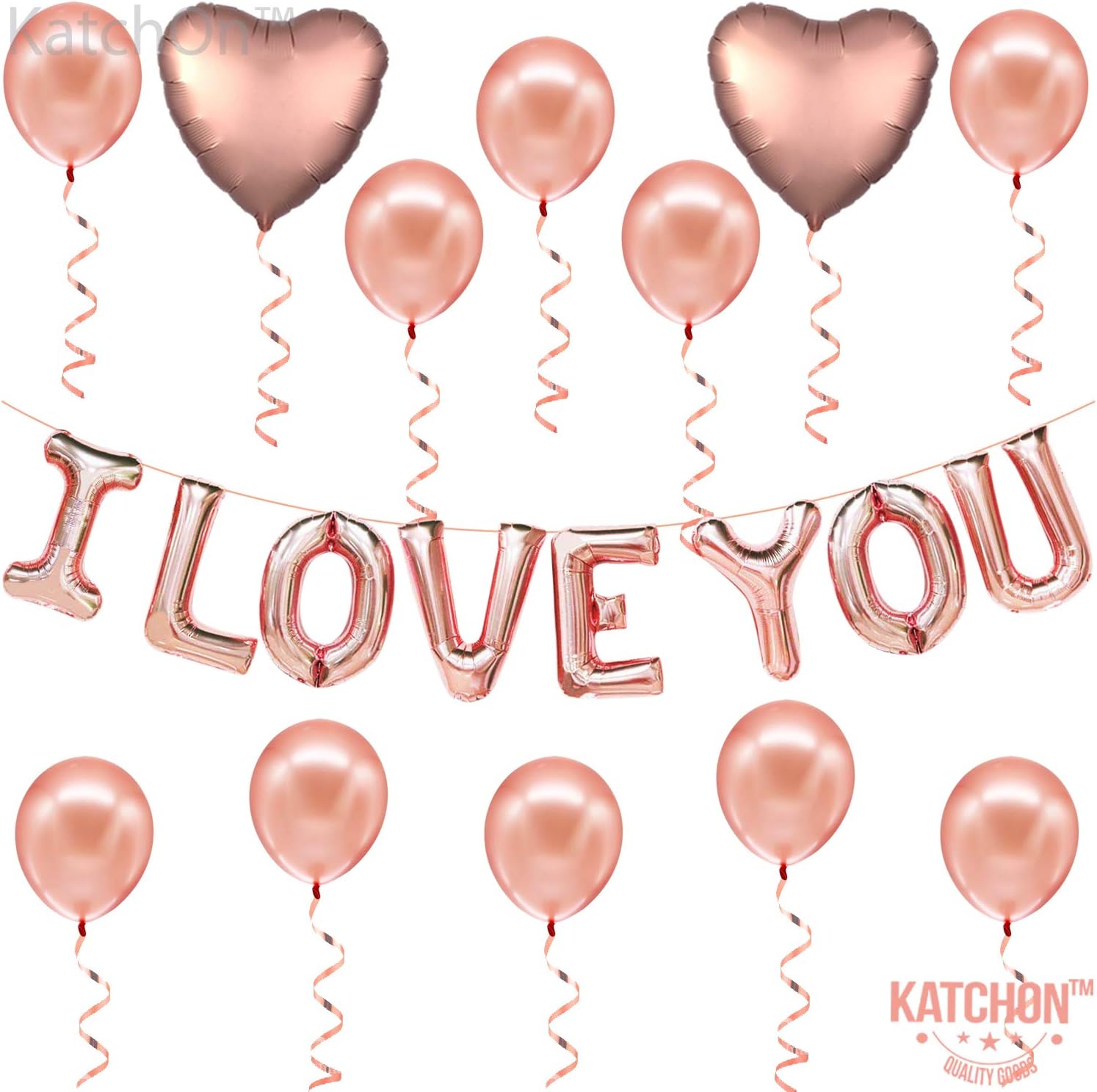 Amazon Com I Love You Balloons Rose Gold Pack Of 30 Love